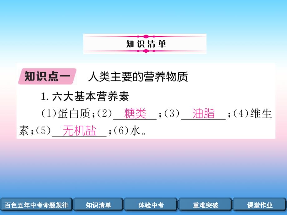 中考化学复习第编教材知识梳理篇第单元化学与生活精讲课件_第3页