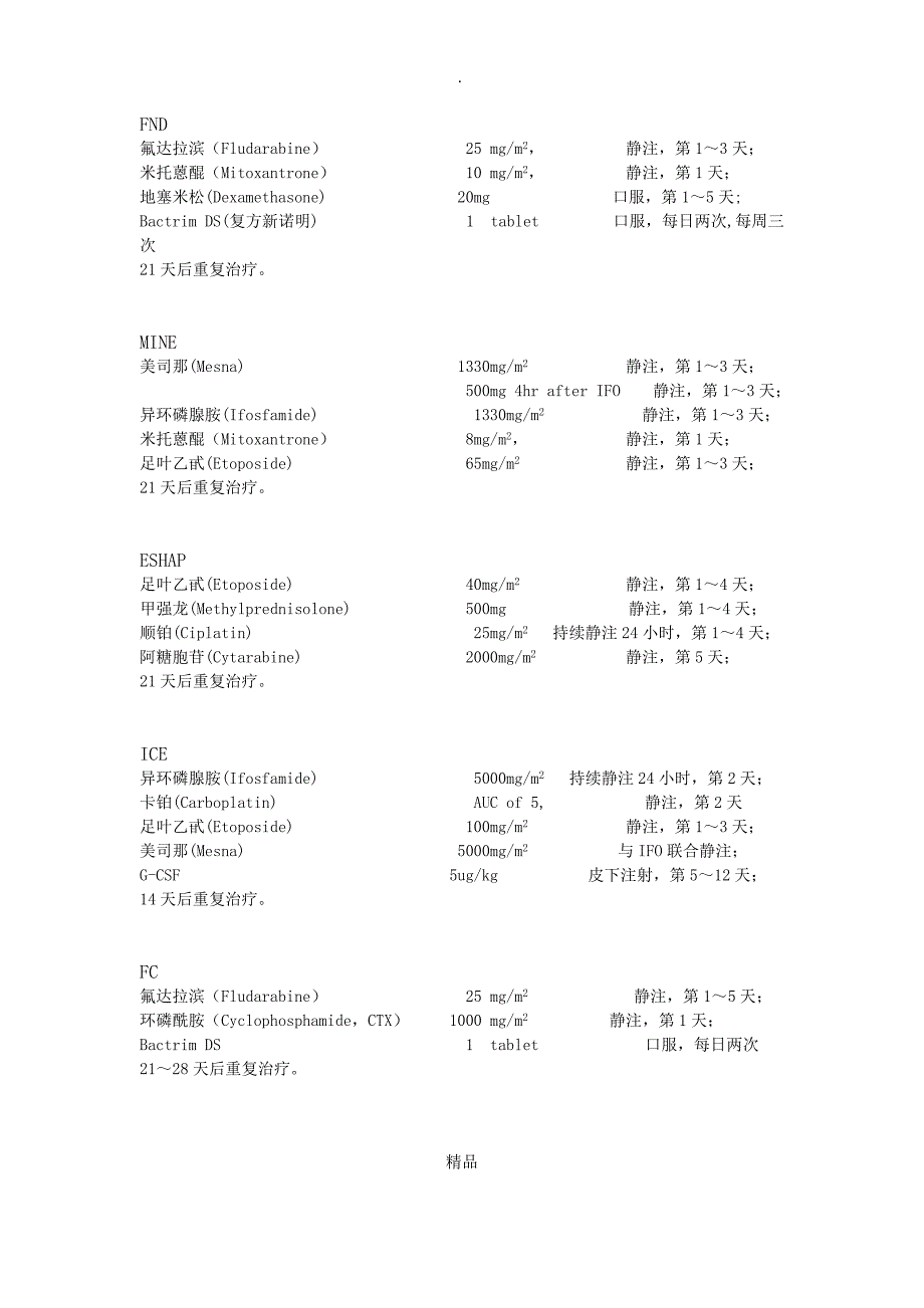 血液科常用化疗方案_第2页