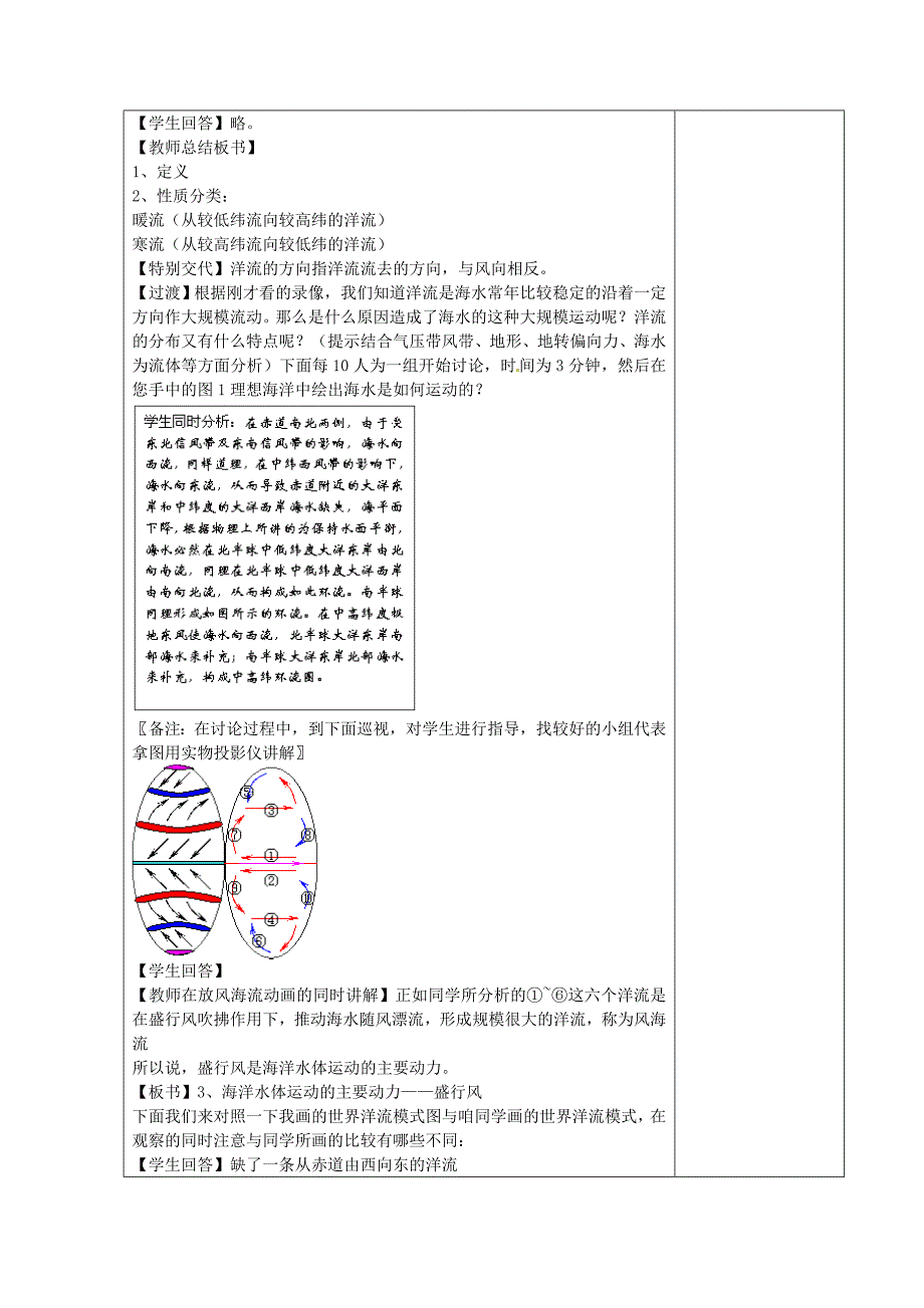 江苏省江阴市成化高级中学高中地理 3.2大规模的海水运动第一课时教案 新人教版必修1_第2页