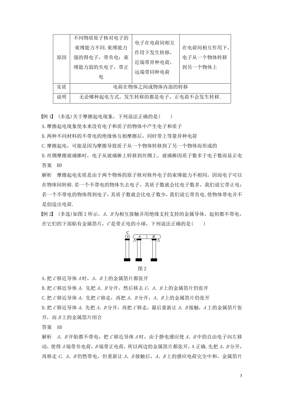 2019-2020学年高考物理 主题1 静电场 1 电荷及其守恒定律学案（必修3）_第3页