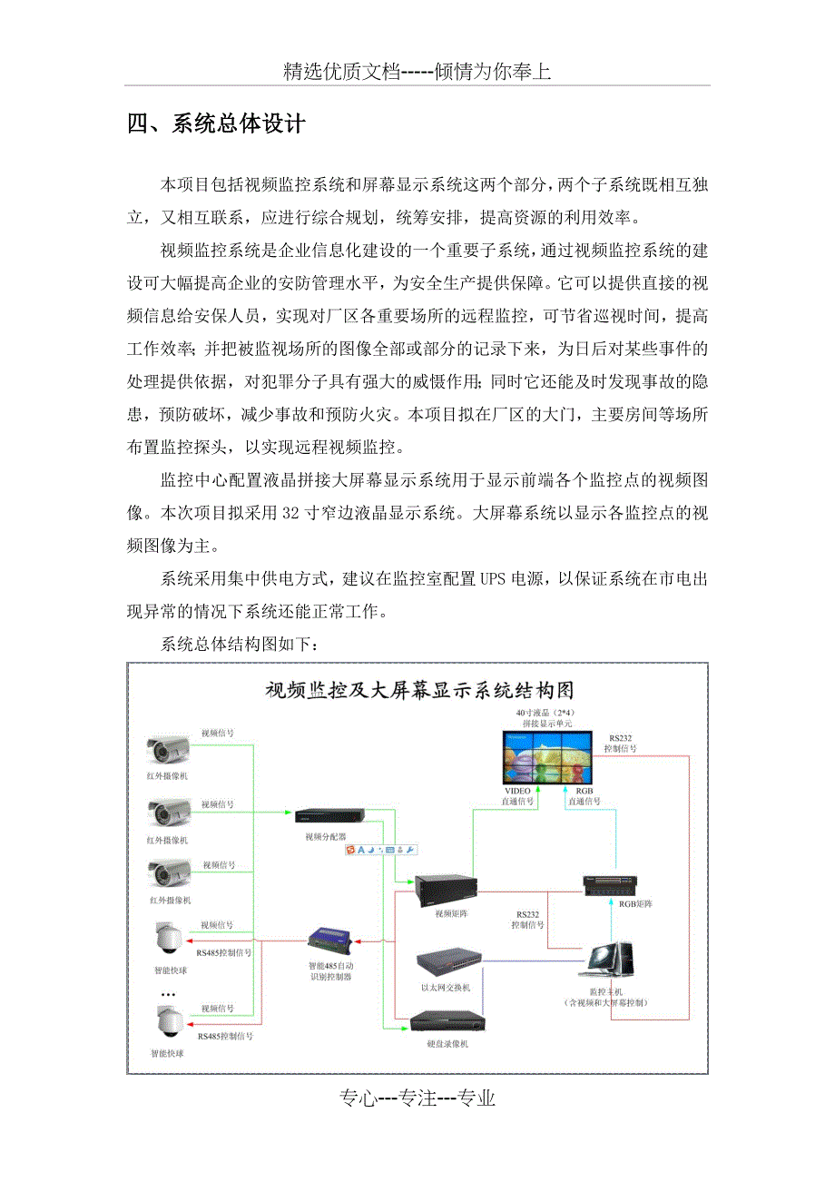 水泥厂视频监控及大屏幕显示系统技术方案_第4页