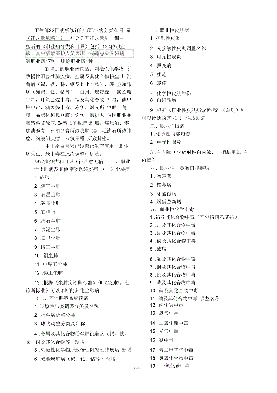 最新版职业病分类和目录_第1页