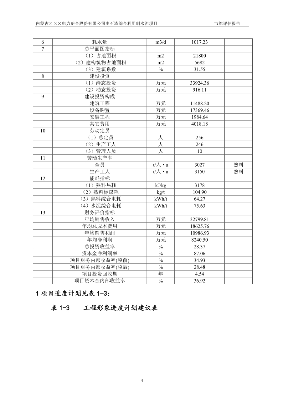 内蒙古电力冶金股份有限公司电石渣综合利用制水泥项目建设节能评估报告.doc_第4页