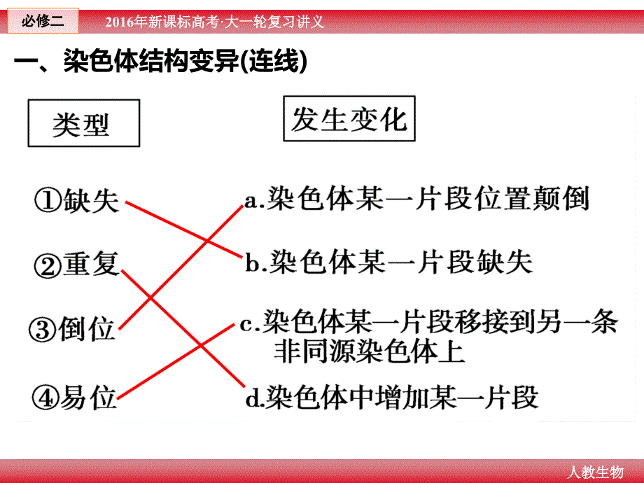 一轮复习-人教版必修2-第5章-第2节-染色体变异_第3页