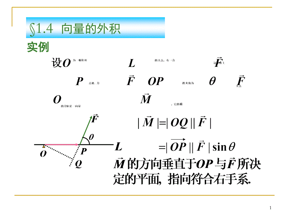 向量的外积课堂PPT_第1页