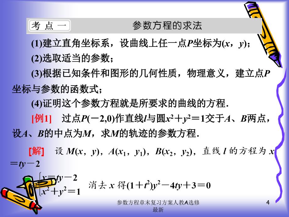 参数方程章末复习方案人教A选修最新课件_第4页