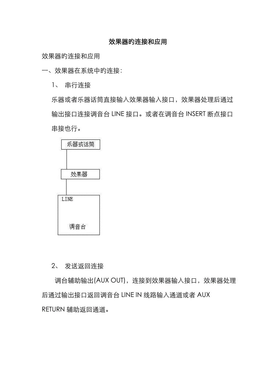 调音台-效果器-等设备的使用方法_第1页