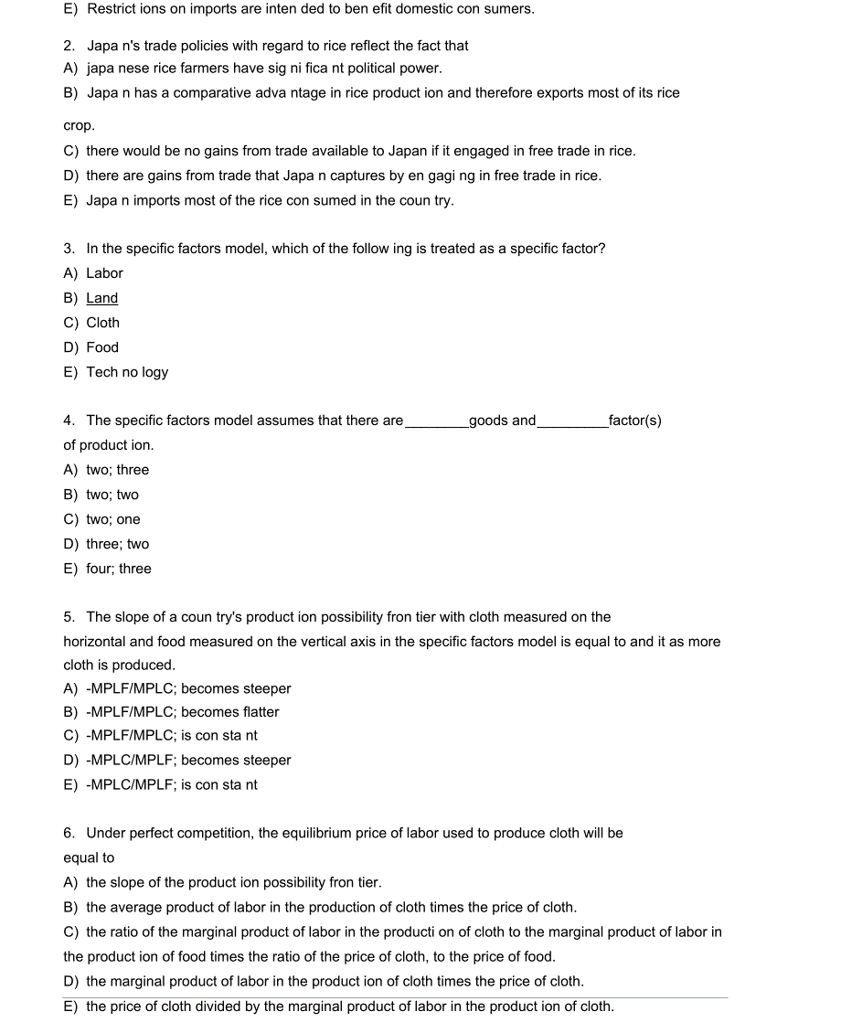 国际经济学英文版选择题汇总版附答案(20210411102411)_第4页