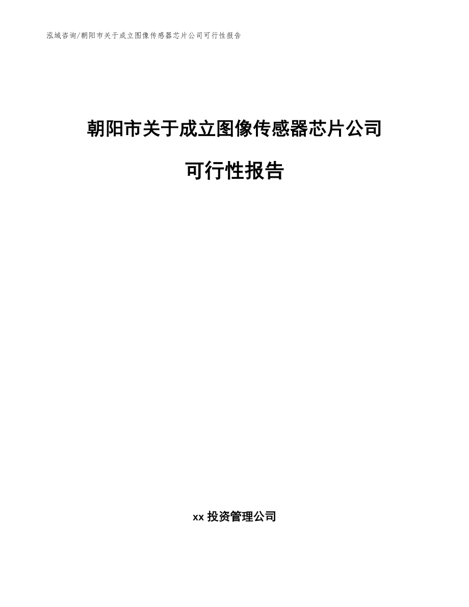 朝阳市关于成立图像传感器芯片公司可行性报告_第1页