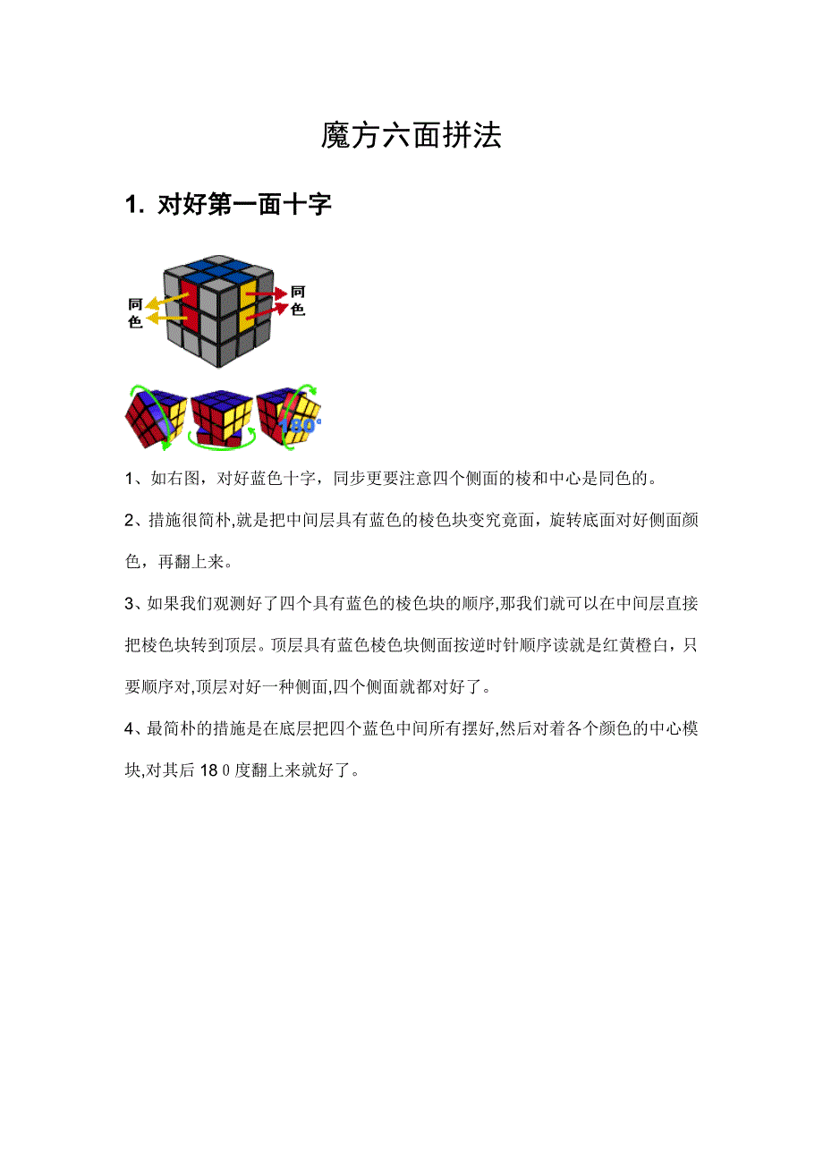 最简单的魔方六面拼法_第1页