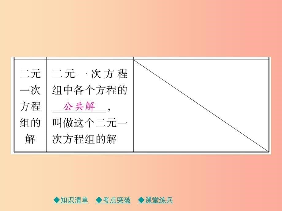 2019年中考数学总复习 第一部分 考点梳理 第二章 方程（组）与不等式（组）第5课时 一次方程（组）及其应用课件.ppt_第5页