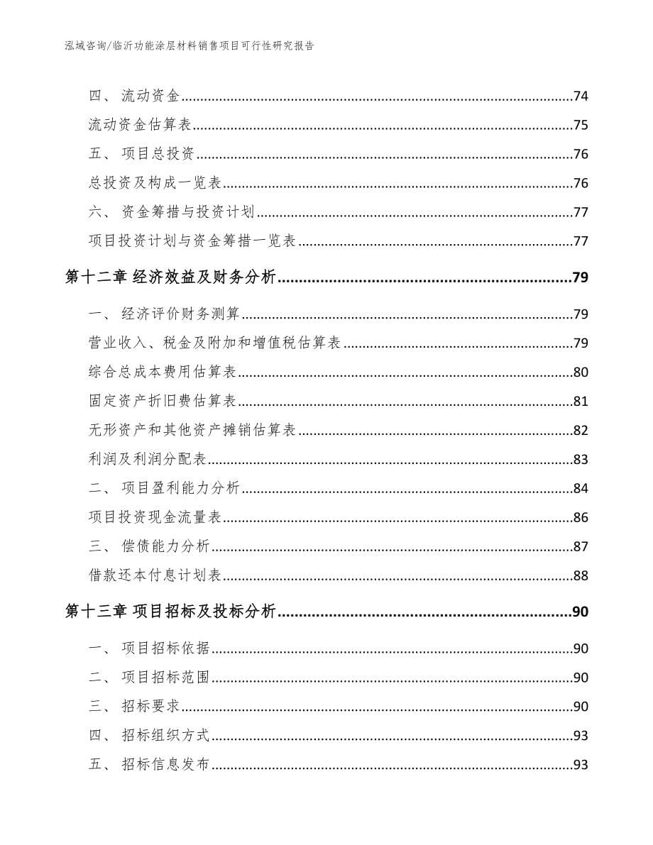 临沂功能涂层材料销售项目可行性研究报告_第5页