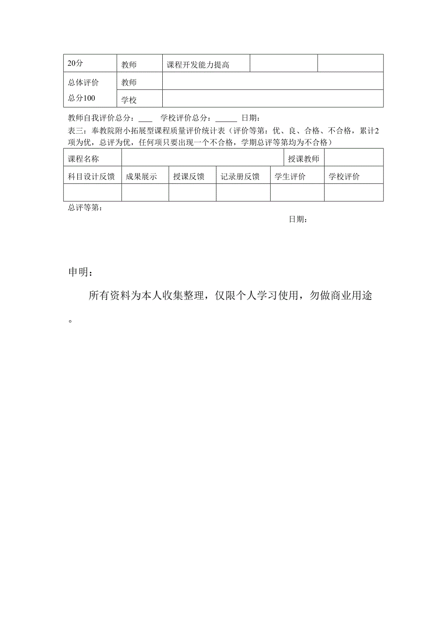 奉教院附小拓展型课程期末评价方案_第3页