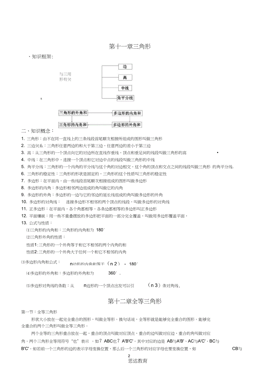 (完整word)新人教版八年级上册数学各章节知识点总结,推荐文档_第2页