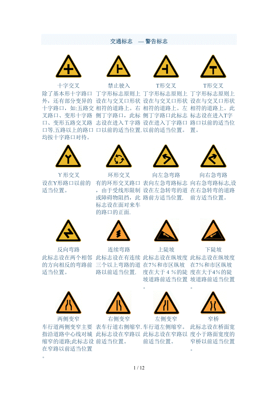 所有交通标志图片大全_第1页