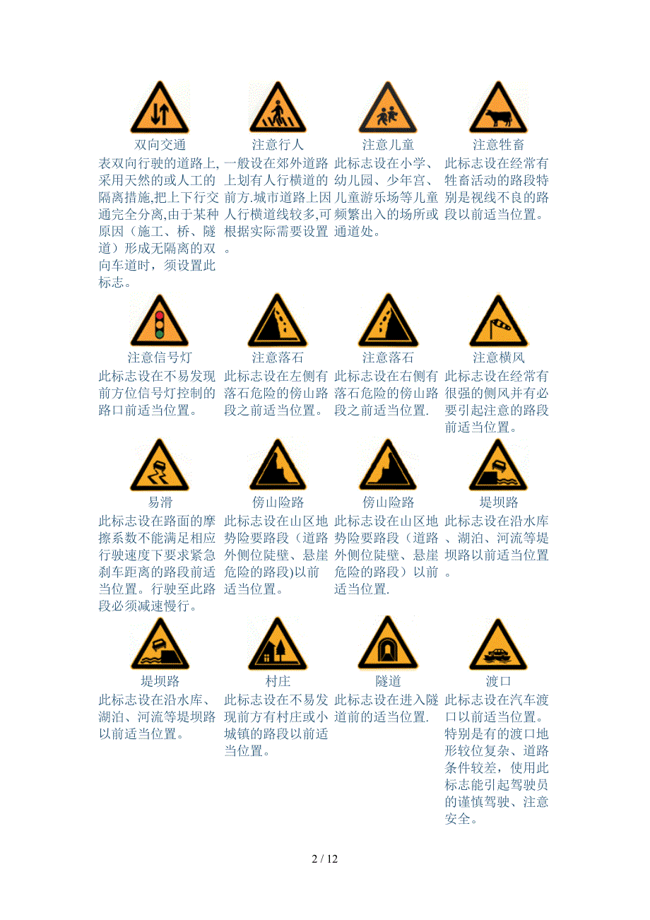 所有交通标志图片大全_第2页