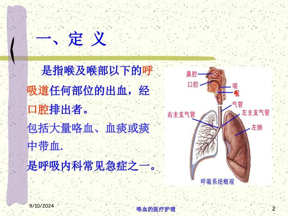 咯血的医疗护理培训课件_第2页