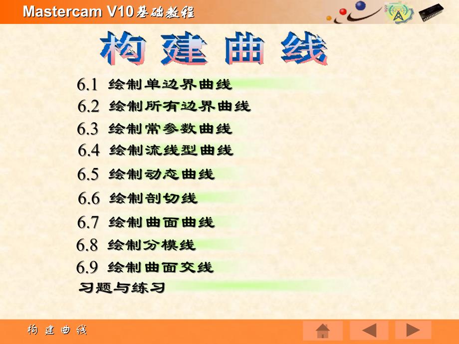 Mastercam V10基础教程PPT教学课件第六章 构建曲线_第2页