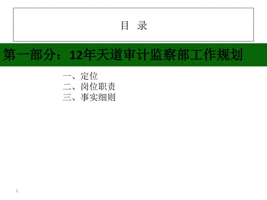 天道审计监察部工作规划_第1页