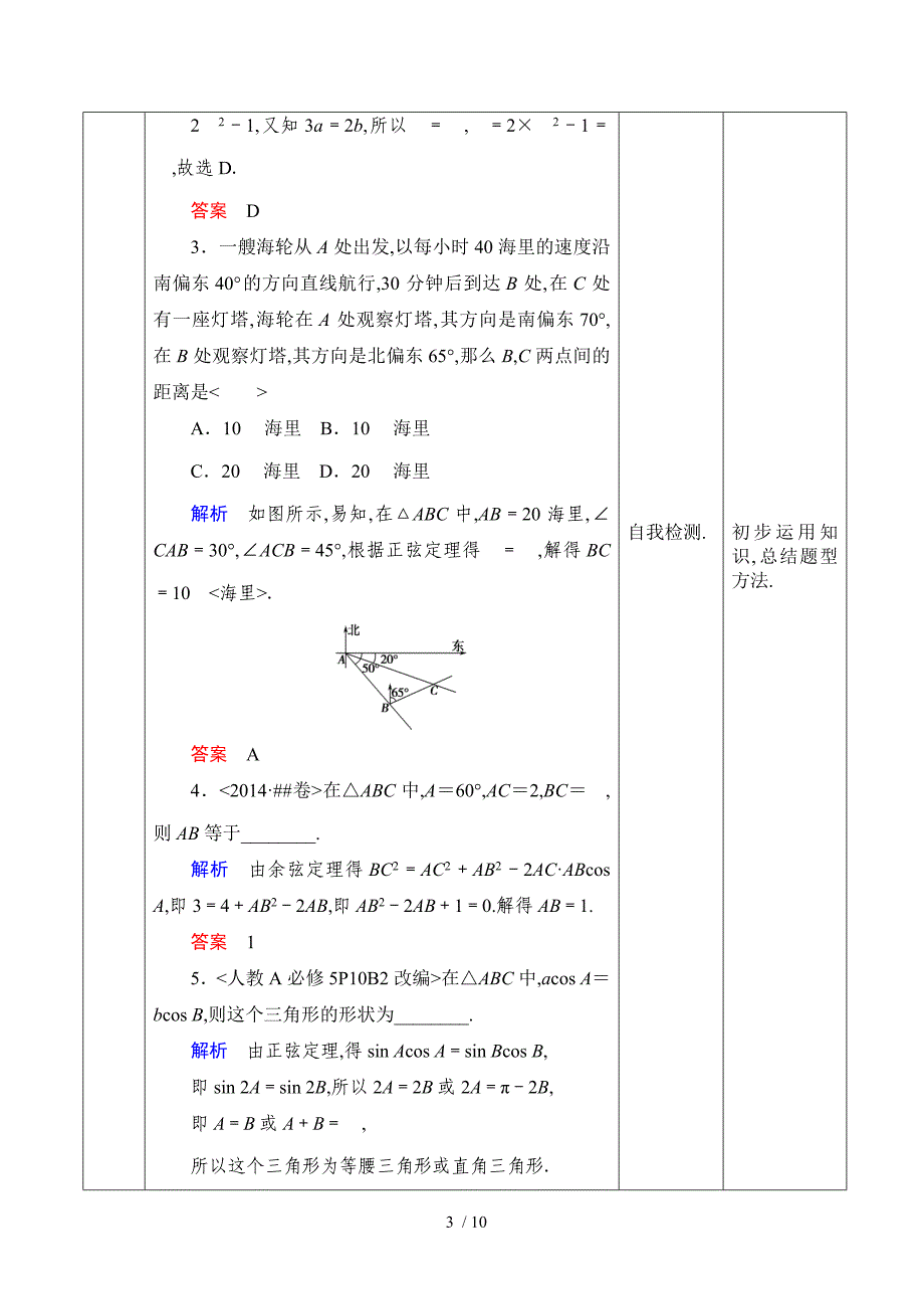 正弦定理余弦定理及解三角形_第3页