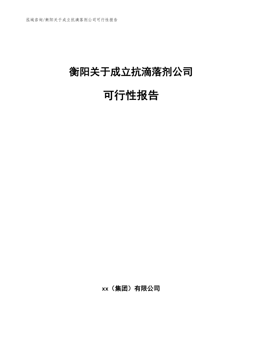 衡阳关于成立抗滴落剂公司可行性报告（模板范本）_第1页