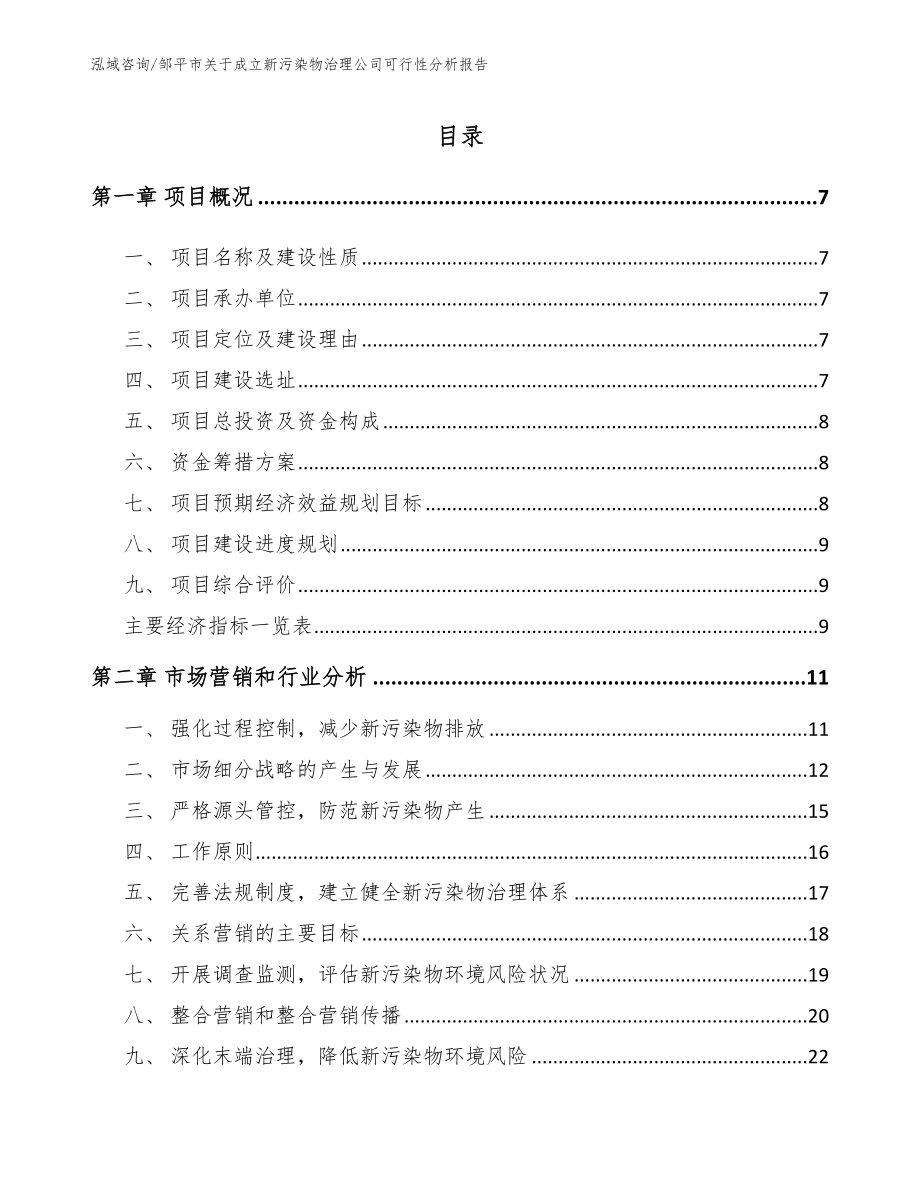 邹平市关于成立新污染物治理公司可行性分析报告（范文模板）_第2页