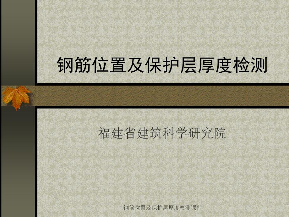 钢筋位置及保护层厚度检测课件_第1页