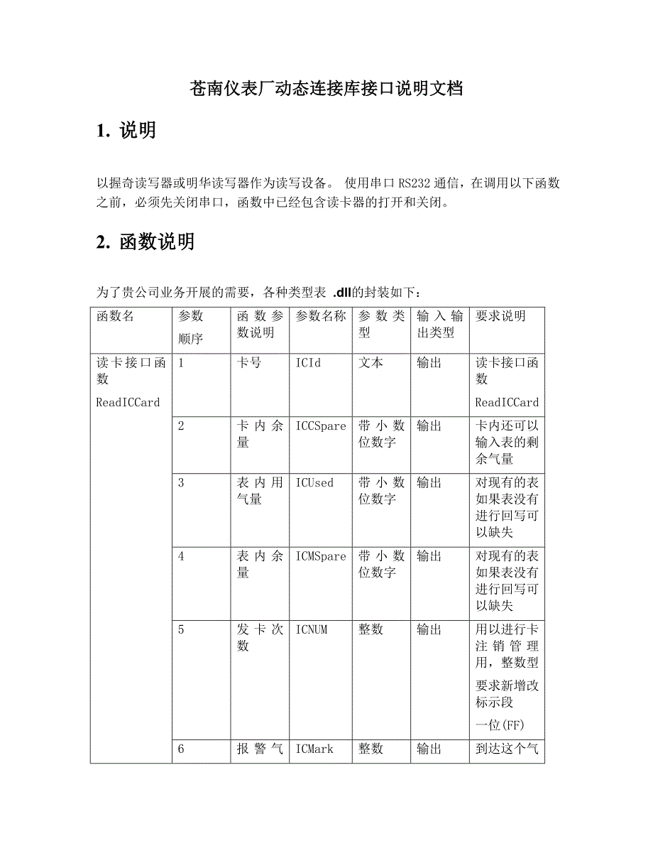 苍南仪表厂动态连接库接口说明及插表流程简介（精品）_第1页