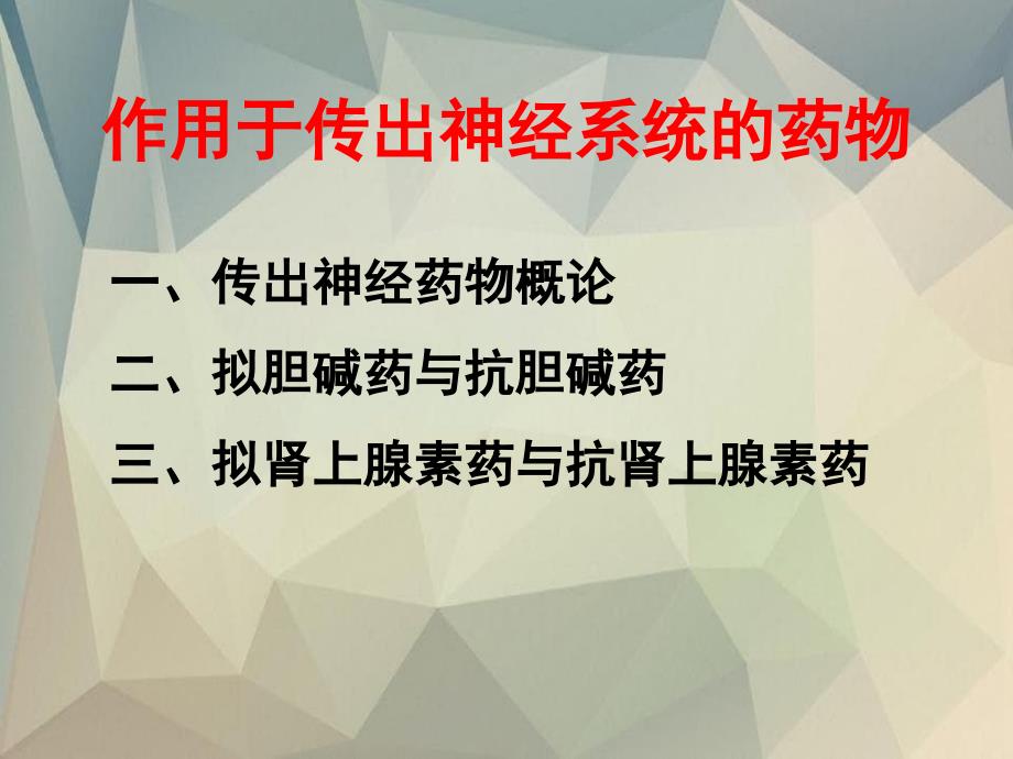 作用于传出神经系统的药物_第1页