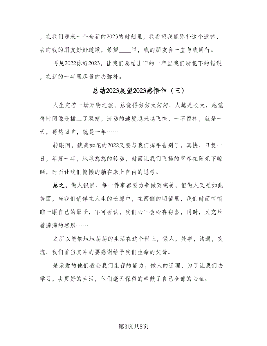 总结2023展望2023感悟作（6篇）_第3页