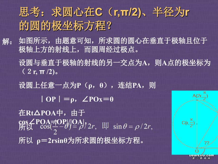 高二数学极坐标与参数方程曲线的极坐标方程新课标人教版_第3页