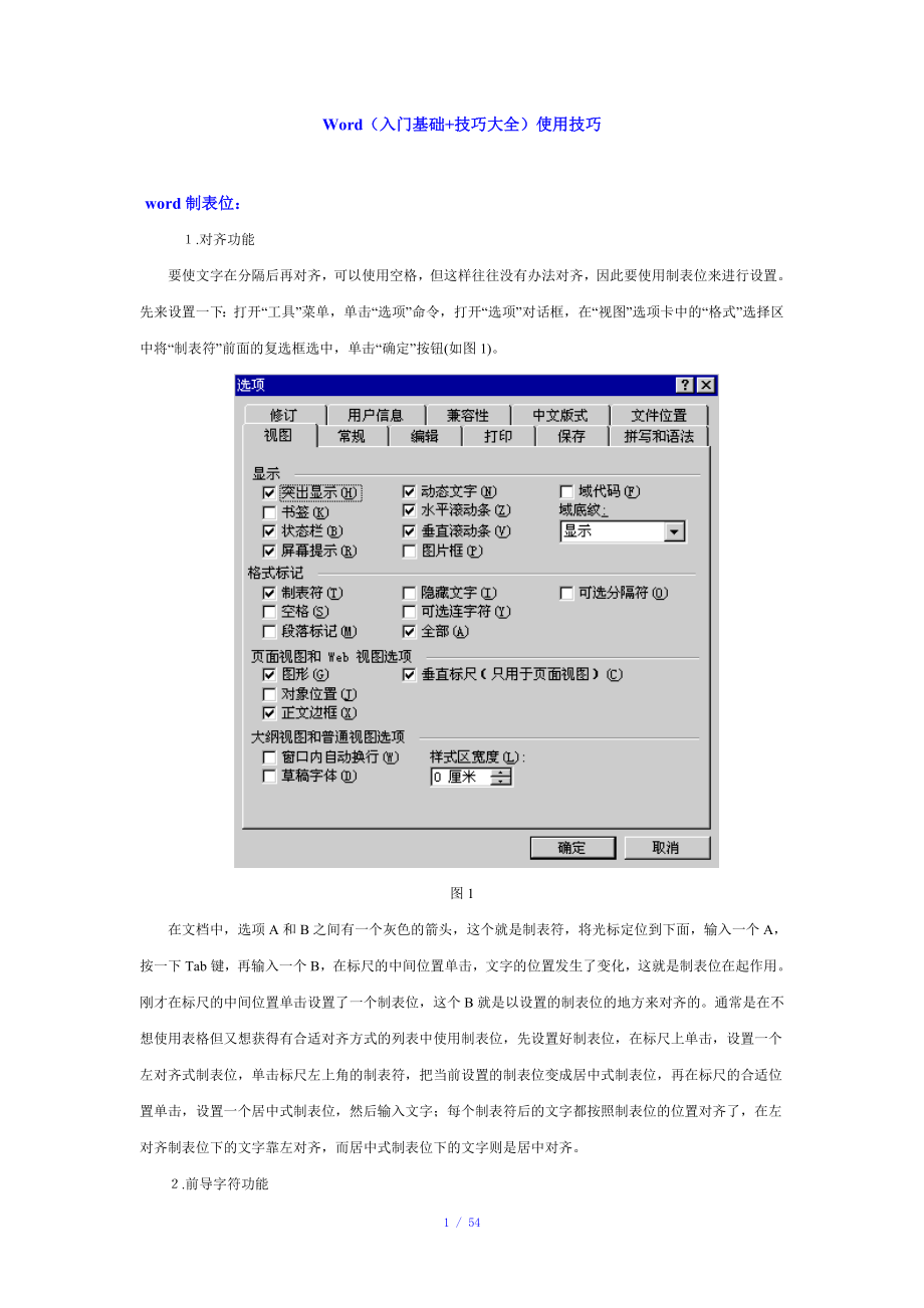 Word入门基础技巧大全参考模板_第1页