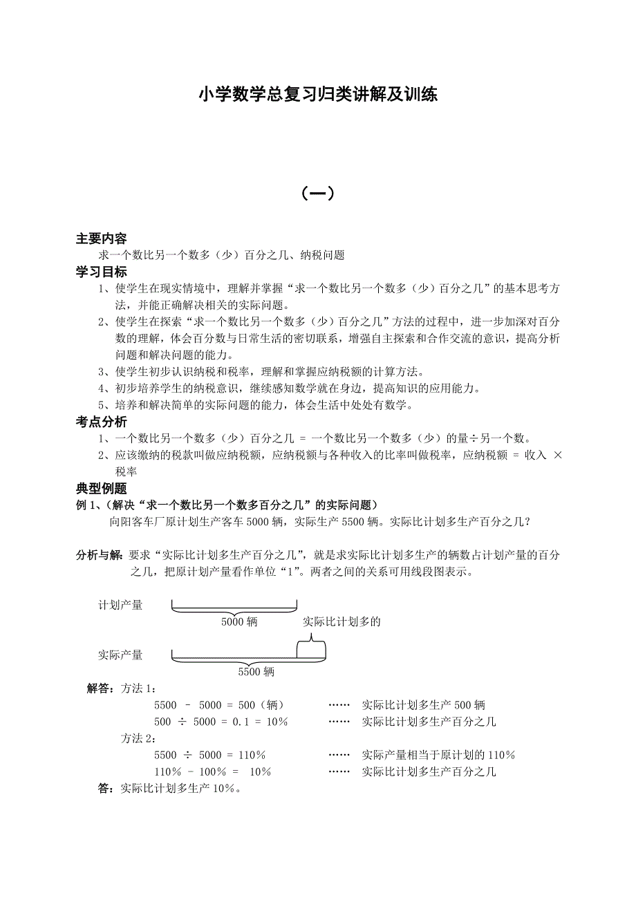 小学六年级数学归纳讲解及训练(上-含答案)_第1页