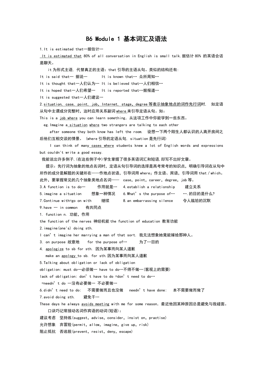 B6Module1基本词汇及语法.doc_第1页