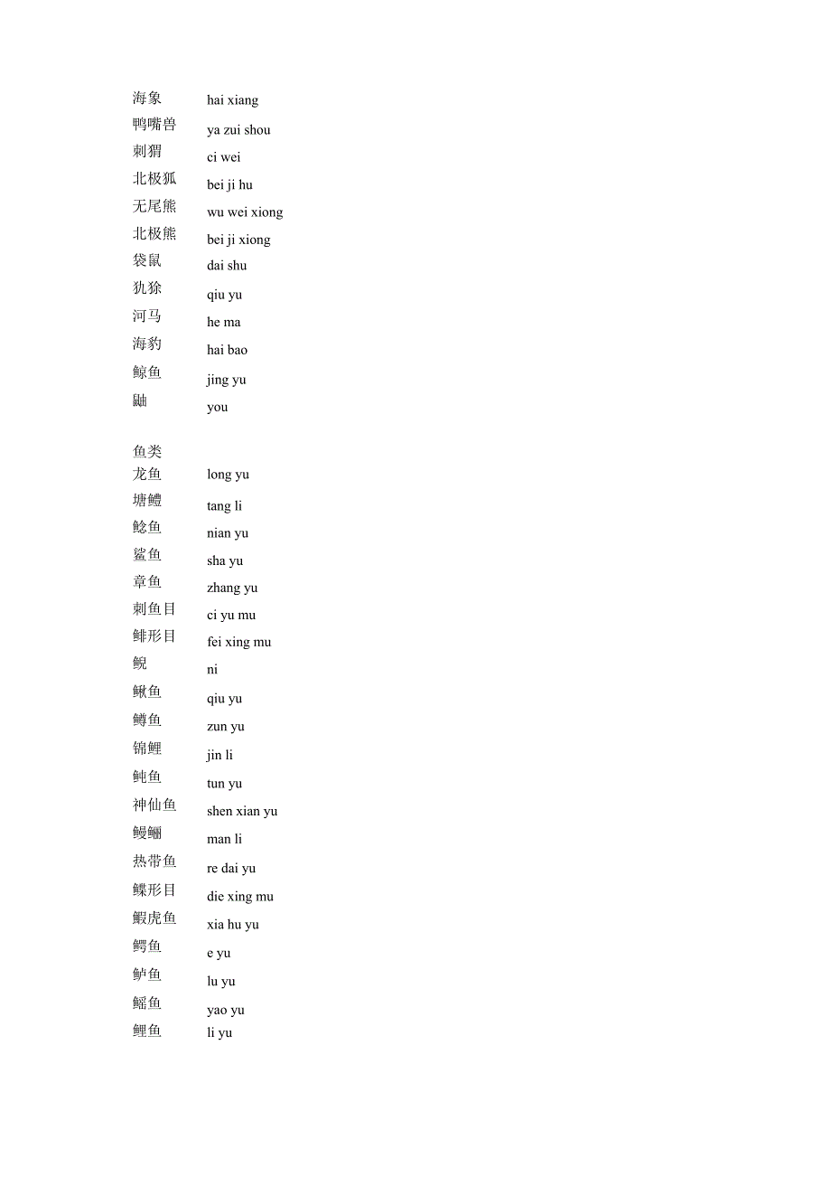 常见动植物拼音_第2页