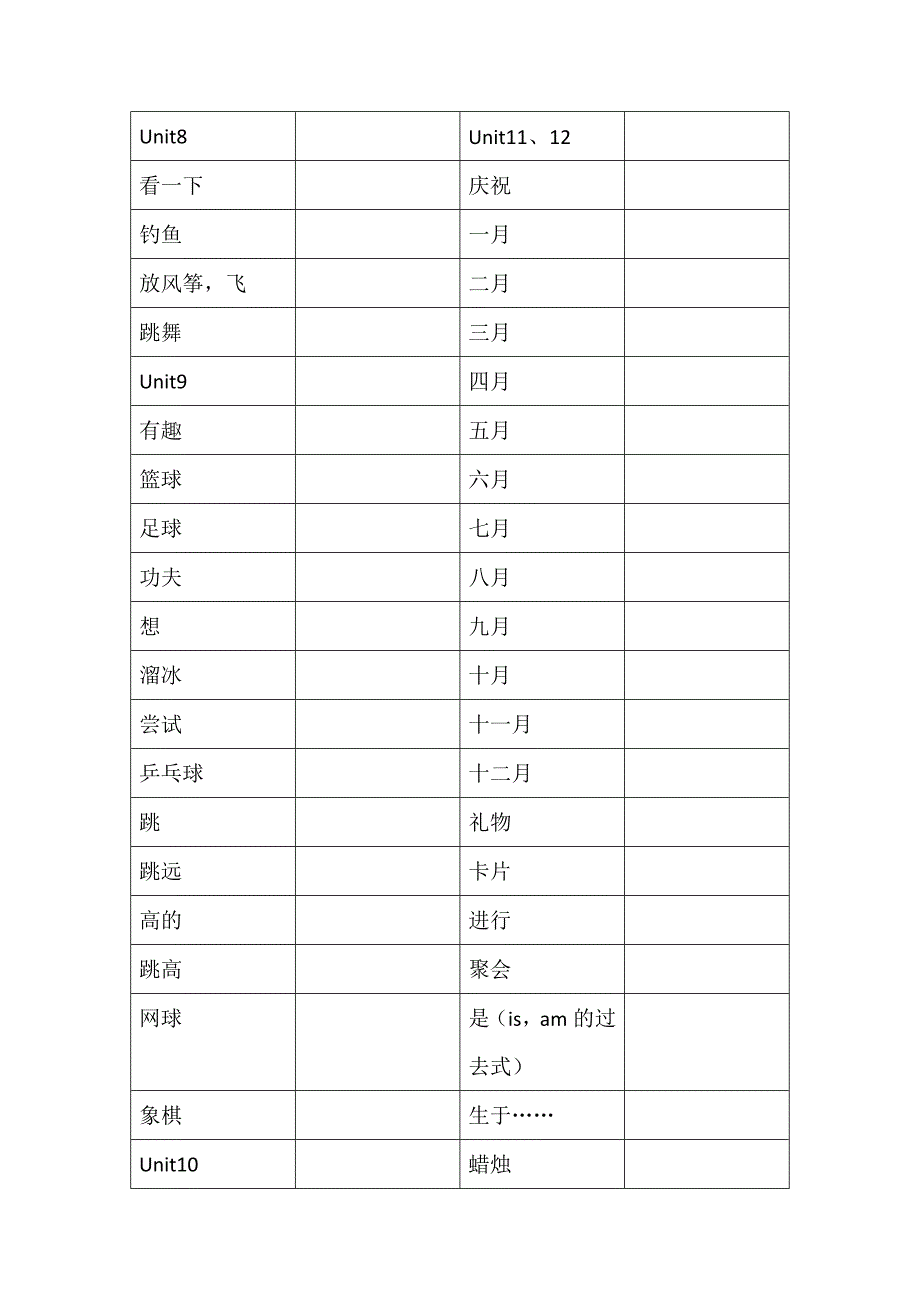 四年级下册英语最新版单词表广州_第3页