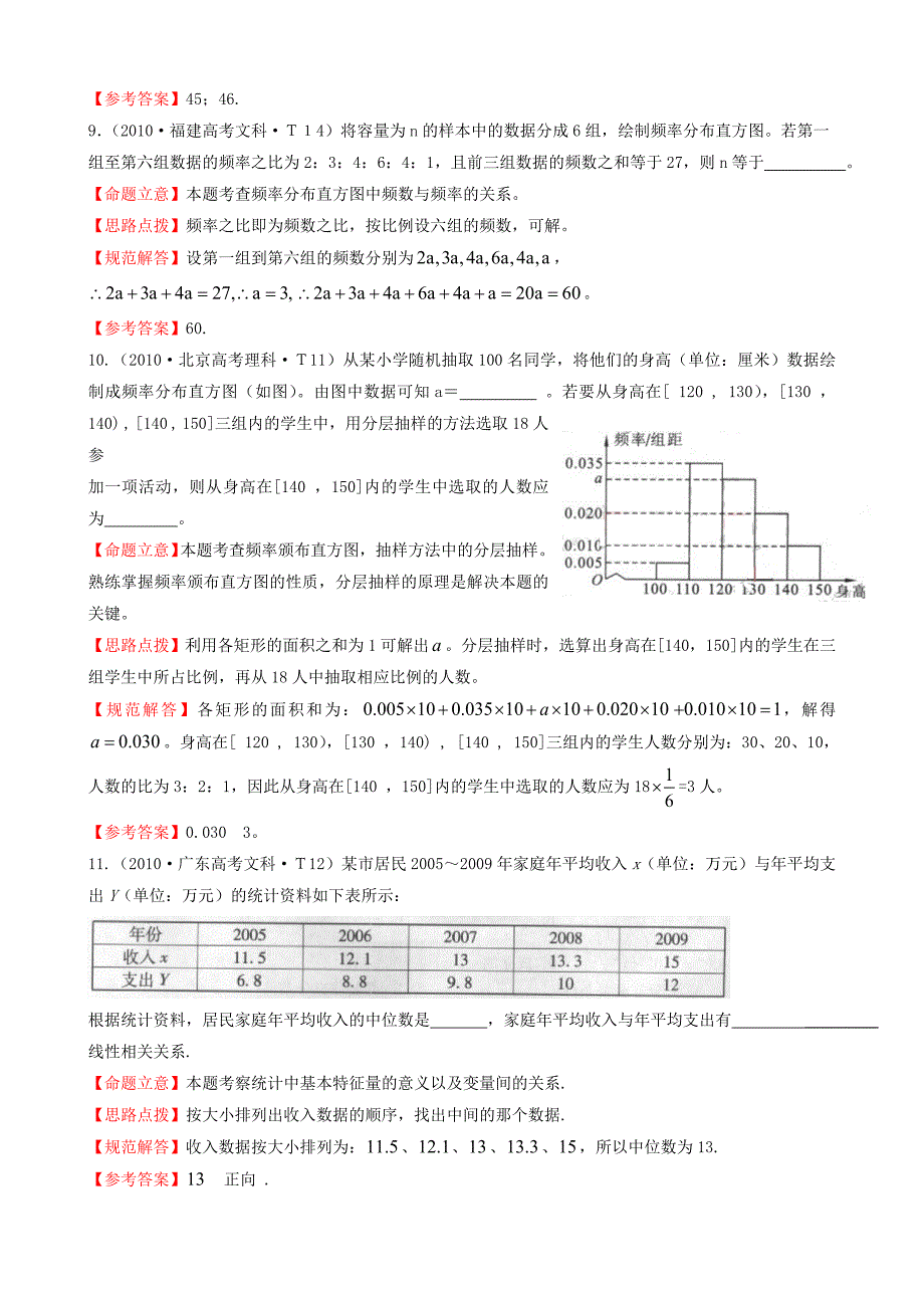 考点26-随机抽样、用样本估计总体、变量间的相关关系、统计案例_第4页