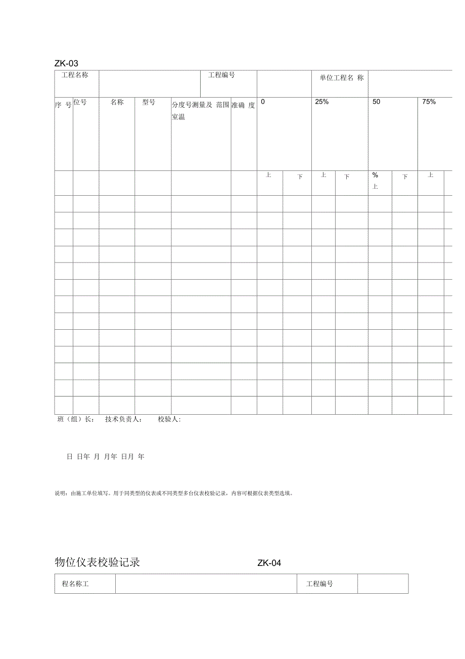 施工监理用表ZK自动仪表控制表格_第3页