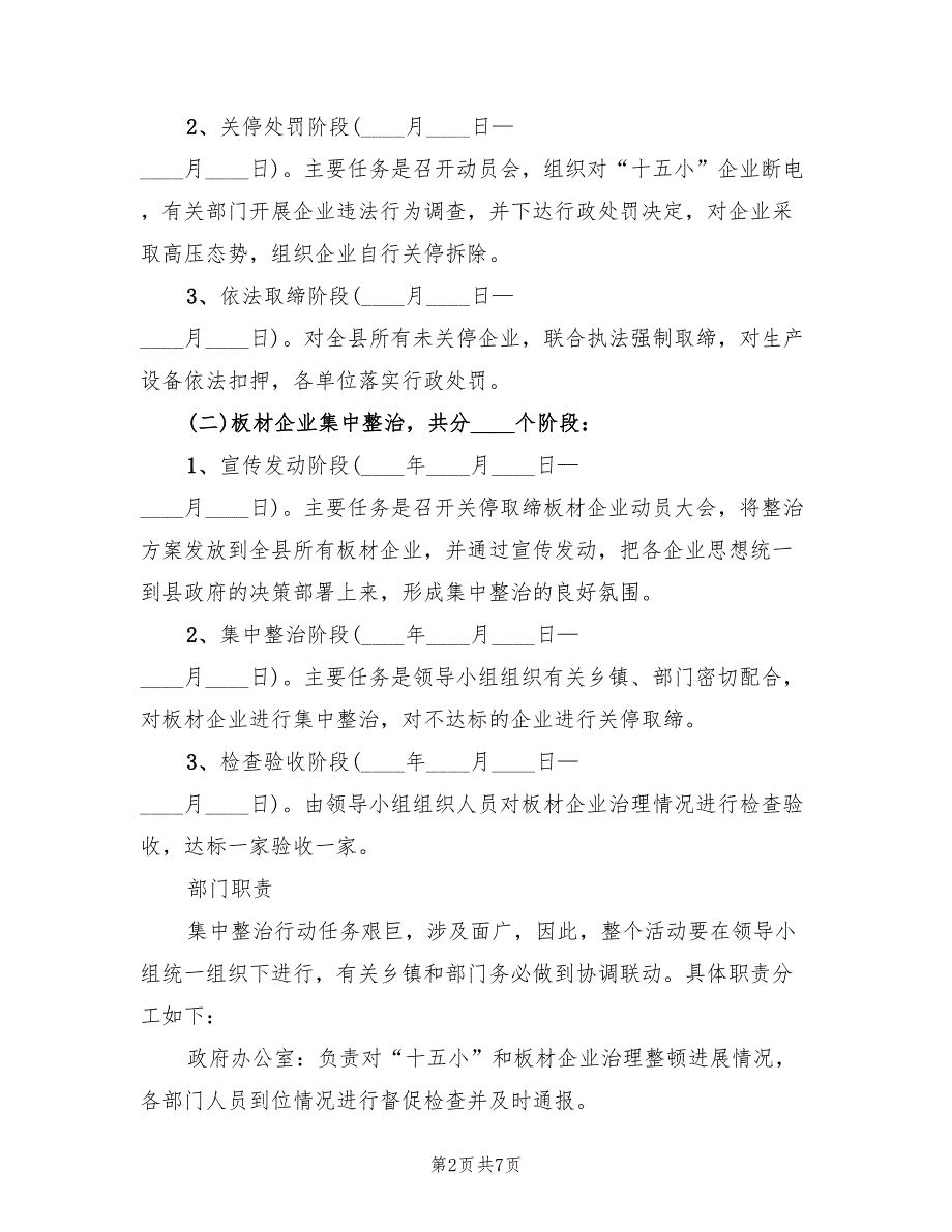 2022年板材业整顿工作方案_第2页