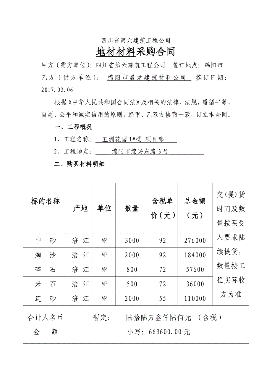 砂石购销合同_第1页