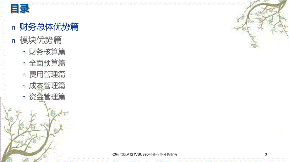 K3标准版V121VSU890财务竞争分析财务课件_第3页