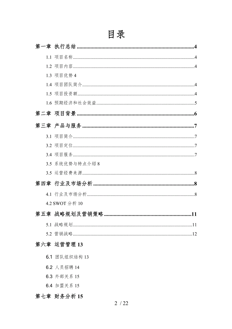 某某项目商业实施计划书模板_第2页