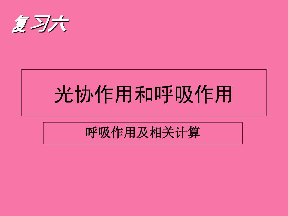 高三复习光合作用呼吸作用ppt课件_第1页