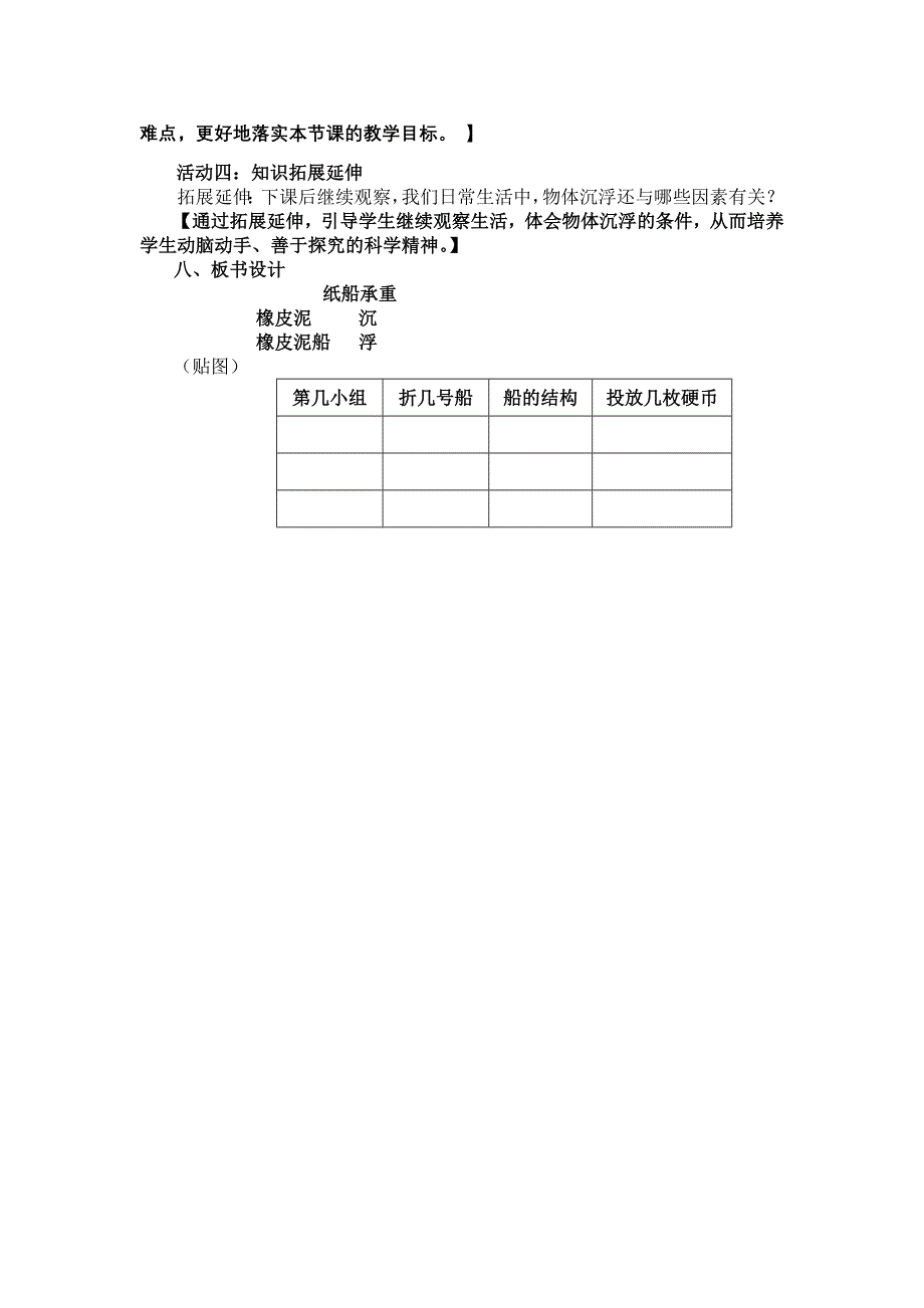 技术《纸船载重》教学设计_第3页