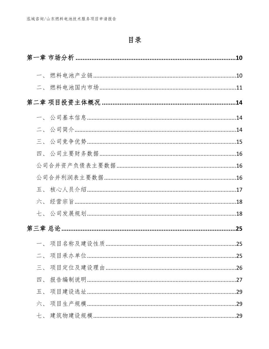 山东燃料电池技术服务项目申请报告模板范文_第2页