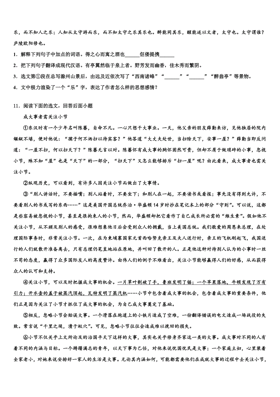 辽宁省营口大石桥市石佛中学2023学年中考押题语文预测卷(含答案解析）.doc_第4页