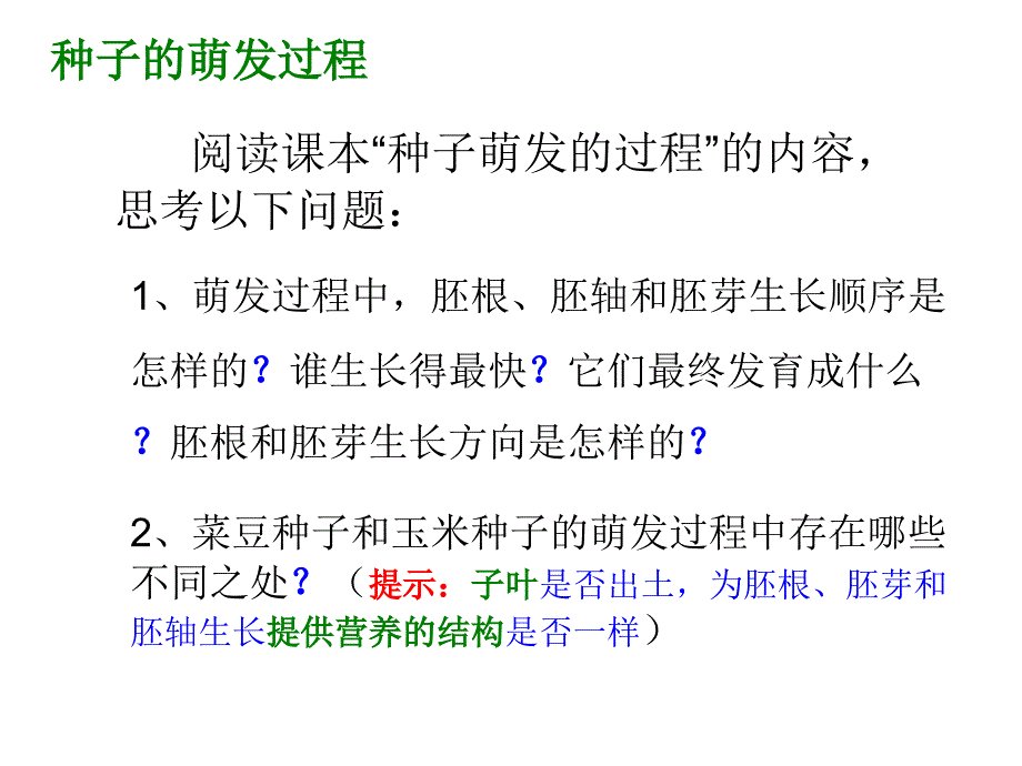 济南版生物八年级上册4.1.4《种子的萌发》ppt课件_第3页