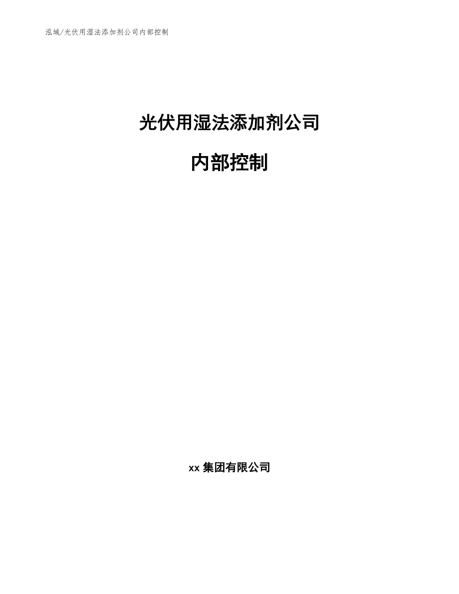 光伏用湿法添加剂公司内部控制【范文】_第1页