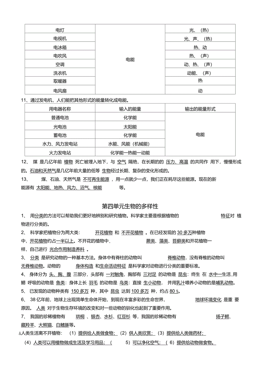 人教版六年级上册科学知识点复习修订精华版_第3页