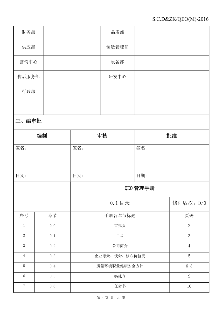 2016新版质量环境职业健康安全管理手册_第3页